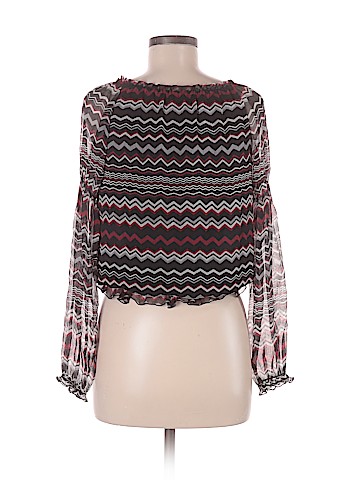 INC International Concepts Long Sleeve Silk Top (view 2)