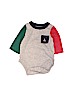 Baby Gap 100% Cotton Color Block Gray Long Sleeve Onesie Size 0-3 mo - photo 1