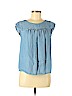 Ann Taylor LOFT Outlet 100% Lyocell Blue Short Sleeve Blouse Size M (petite) - photo 1