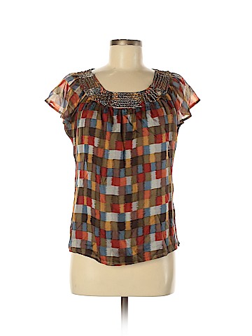 Aryn K. Short Sleeve Silk Top (view 1)