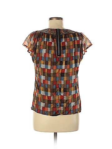Aryn K. Short Sleeve Silk Top (view 2)
