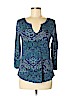 Lucky Brand Blue 3/4 Sleeve Top Size S - photo 1