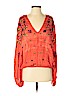 Free People 100% Rayon Red Long Sleeve Blouse Size S - photo 1