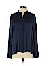 Elie Tahari Blue Long Sleeve Silk Top Size L - photo 1