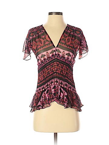 Diane von Furstenberg Short Sleeve Silk Top (view 1)