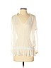 Vanessa Bruno 100% Silk White Long Sleeve Silk Top Size EU 38 / US 8 - photo 1