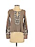Free People 100% Cotton Tan Long Sleeve Top Size S - photo 1