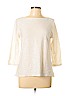 Ann Taylor LOFT 100% Cotton Ivory 3/4 Sleeve Top Size L (petite) - photo 1
