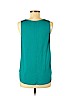 Ann Taylor LOFT Outlet 100% Rayon Teal Sleeveless Top Size M (petite) - photo 2