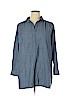 Workshop 100% Cotton Blue Long Sleeve Blouse Size 1X - photo 1