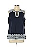 Talbots 100% Cotton Blue Sleeveless Blouse Size L (petite) - photo 1