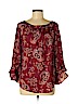 Ann Taylor LOFT Outlet 100% Polyester Burgundy 3/4 Sleeve Blouse Size M - photo 1