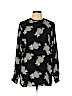 Max Mara 100% Silk Black Long Sleeve Silk Top Size 10 - photo 1