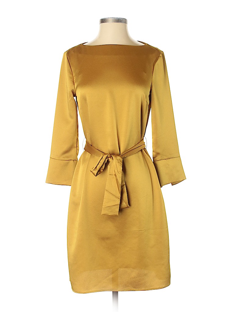 H&M 100% Polyester Gold Cocktail Dress Size 2 - photo 1