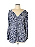 Lucky Brand Blue 3/4 Sleeve Blouse Size M - photo 1