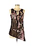 Twelfth Street by Cynthia Vincent 100% Silk Brown Sleeveless Silk Top Size M - photo 1