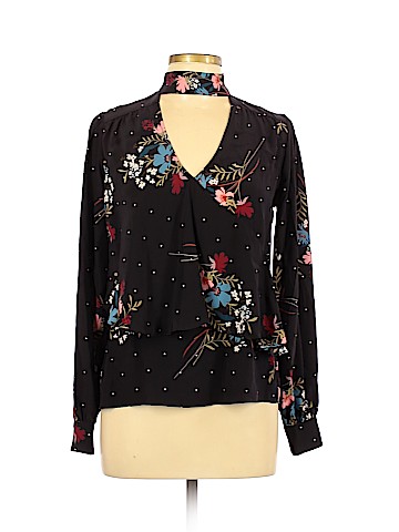 Parker Long Sleeve Silk Top (view 1)