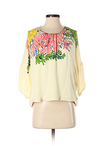 Tibi 3/4 Sleeve Silk Top (view 1)