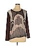 Alberto Makali 100% Polyester Brown Long Sleeve Blouse Size XL - photo 1
