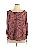 Zac & Rachel 100% Polyester Red 3/4 Sleeve Blouse Size 1X - photo 1