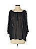 Lafayette 148 New York 100% Silk Black 3/4 Sleeve Silk Top Size S (petite) - photo 1