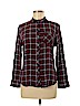 Beach Lunch Lounge 100% Rayon Burgundy Long Sleeve Blouse Size M - photo 1