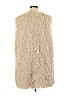 H.I.P. 100% Polyester Ivory Faux Fur Vest Size XL - photo 2