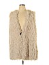 H.I.P. 100% Polyester Ivory Faux Fur Vest Size XL - photo 1