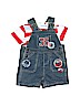 B.T. Kids 100% Cotton Stripes Blue Overalls Size 6-9 mo - photo 1