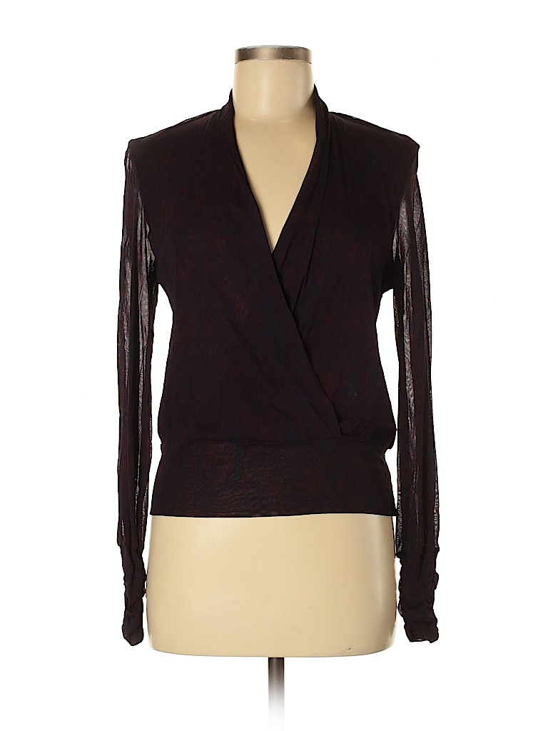 MICHAEL Michael Kors 100% Nylon Burgundy Long Sleeve Blouse Size M - photo 1