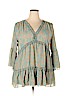 Suzanne Betro 100% Polyester Green 3/4 Sleeve Blouse Size 2X - photo 1