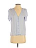 H&M 100% Polyester Blue Short Sleeve Blouse Size 6 - photo 1