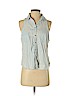 American Eagle Outfitters 100% Cotton Blue Sleeveless Button-Down Shirt Size M - photo 1