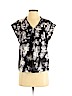 Rebecca Taylor 100% Silk Black Short Sleeve Silk Top Size 4 - photo 1