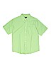IZOD 100% Cotton Checkered-gingham Green Short Sleeve Button-Down Shirt Size 10 - 12 - photo 1