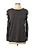 Ann Taylor LOFT Gray Long Sleeve Top Size L - photo 1