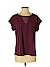 Pleione 100% Polyester Burgundy Short Sleeve Blouse Size XS - photo 1