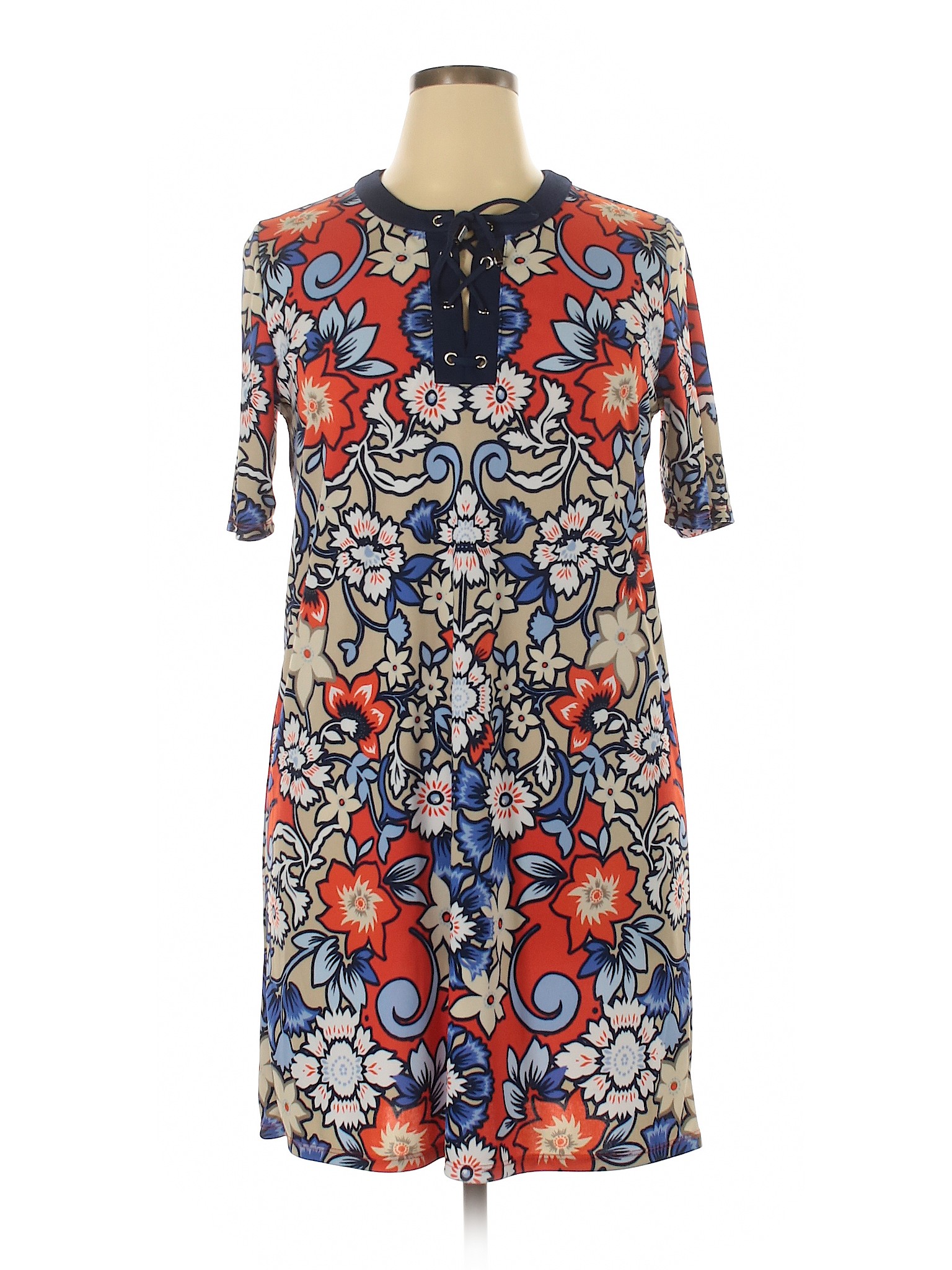 Liz Claiborne Women Blue Casual Dress XL Petite | eBay