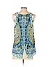 Etcetera 100% Polyester Blue Sleeveless Blouse Size 2 - photo 2