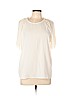 Ann Taylor 100% Polyester Ivory Short Sleeve Blouse Size L (petite) - photo 1