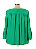 Lane Bryant 100% Polyester Green Long Sleeve Blouse Size 22 - 24 Plus - photo 2