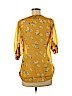 Angie 100% Polyester Yellow Short Sleeve Blouse Size M - photo 2