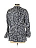 Nic + Zoe 100% Cotton Blue 3/4 Sleeve Blouse Size L (petite) - photo 2