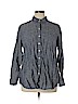Lord & Taylor Blue Long Sleeve Button-Down Shirt Size 1X - photo 1