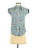 Sunhee Moon 100% Cotton Blue Short Sleeve Button-Down Shirt Size 0 - photo 1