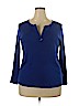 Lauren by Ralph Lauren 100% Cotton Blue Long Sleeve Top Size 2X - photo 1