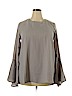 A Dip of Darling 100% Polyester Gray Long Sleeve Blouse Size XXXL - photo 1