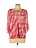 Nic + Zoe 100% Polyester Red 3/4 Sleeve Blouse Size L (petite) - photo 1