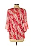Nic + Zoe 100% Polyester Red 3/4 Sleeve Blouse Size L (petite) - photo 2