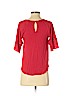 Ann Taylor LOFT 100% Polyester Red Short Sleeve Blouse Size XS (petite) - photo 2